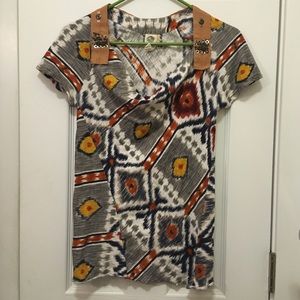 Anthropologie Ikat print top